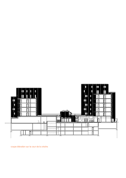 coupe &eacute;l&eacute;vation sur la cour de la cr&egrave;che