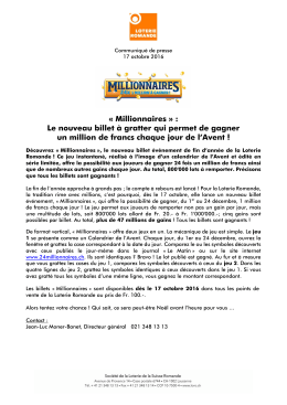 Millionnaires » : Le nouveau billet à gratter qui