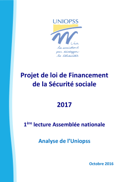 PLFSS 2017_analyse et amendements Uniopss_20102016