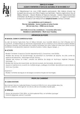 Agent d`Entretien Espaces Naturels et Rivières