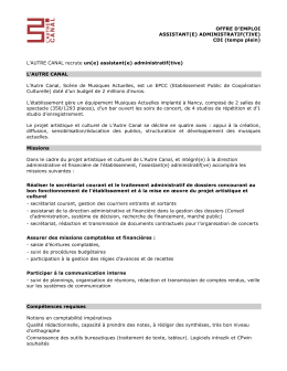 OFFRE D`EMPLOI ASSISTANT(E) ADMINISTRATIF