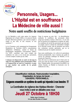 Soirée débat jeudi 27 octobre sur notre système - Sud Santé AP-HP