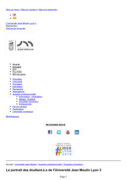 Le portrait des &eacute;tudiant.e.s de l`Universit&eacute; Jean Moulin Lyon 3