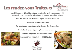 Pavé de veau en croûte sauce cèpes, les 21 et 22 octobre