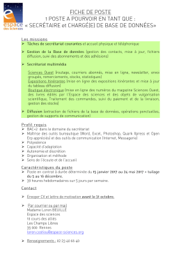 fiche de poste - Espace des sciences