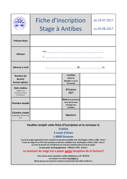 Fiche d`inscription