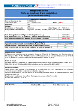fiche de synth&egrave;se