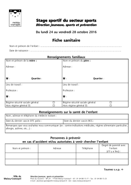 la fiche d`inscription - Moissy