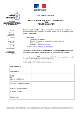 fiche de renseignements iter 2017