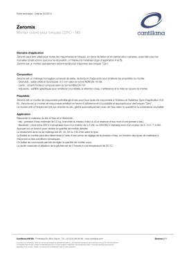 Fiche technique Mortier color&eacute; pour briques ZERO