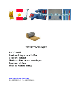 FICHE TECHNIQUE R&eacute;f : 210065 Rouleau de tapis coco 2x12m
