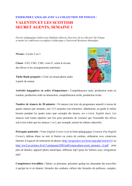 Fiche pédagogique – semaine 1