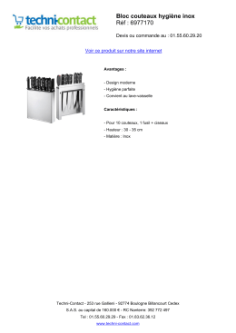 Bloc couteaux hygiène inox - 6977170 - Fiche - Techni