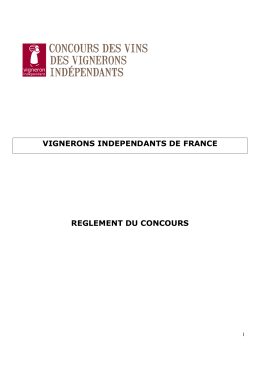 Règlement du concours des vins