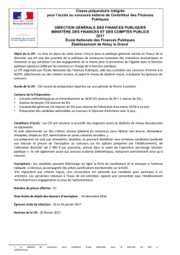 Fiche d`information de la session 2017/2018 de l`ENFIP de Noisy Le