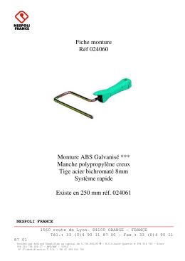 Fiche monture R&eacute;f 024060 Monture ABS Galvanis&eacute; *** Manche