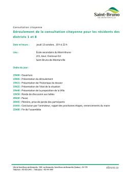 Déroulement de la consultation citoyenne pour les résidents des