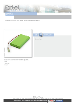 Batterie de secours pour REVA, RIESCO,BAHIA et BORNEO