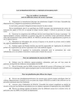 Les 10 propositions de la mission d`information