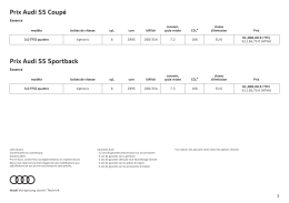 Liste de prix
