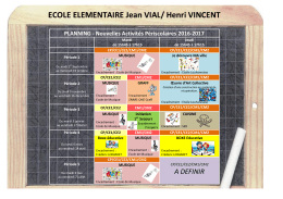 Planning école primaire VIAL/VINCENT