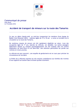 Accident de transport de mineurs sur la route des Tamarins