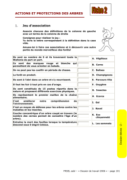 ACTIONS ET PROTECTIONS DES ARBRES 1. Jeu d