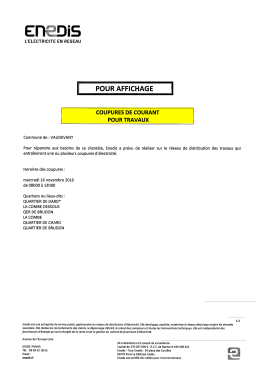 coupure courant mercredi 16 novembre