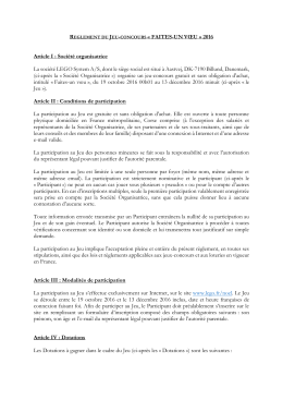 REGLEMENT DU JEU-CONCOURS &laquo; FAITES-UN