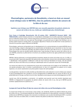 PharmaEngine, partenaire de Nanobiotix, a lancé en Asie un nouvel