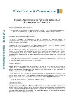 Fusion-Absorption de Fonci&egrave;re Sepric par