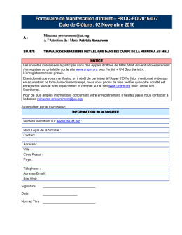 appel a manifestation d`interet pour travaux de