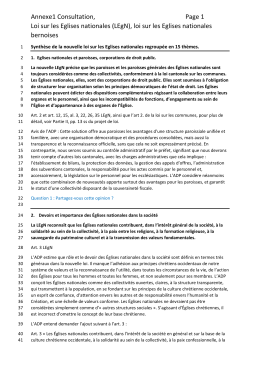 Résumé du projet de nouvelle, annexe 1