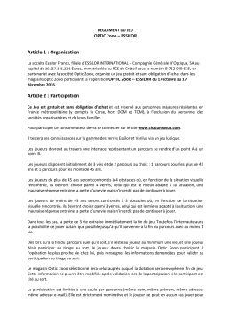 R&egrave;glement du jeu