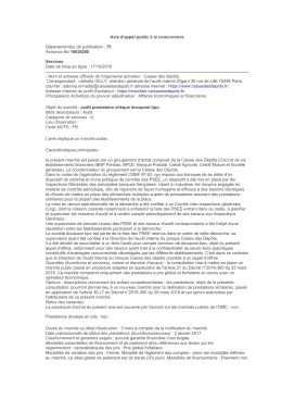 16028200 - Achat March&eacute;s - Groupe Caisse des D&eacute;p&ocirc;ts