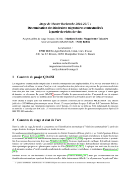 Stage de Master Recherche 2016-2017 - textmining.biz: Text