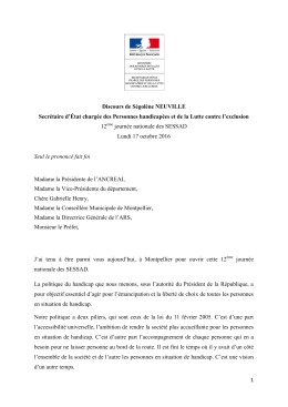1 Discours de Ségolène NEUVILLE Secrétaire d`État chargée des