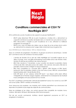 Conditions commerciales et CGV TV NextRégie 2017