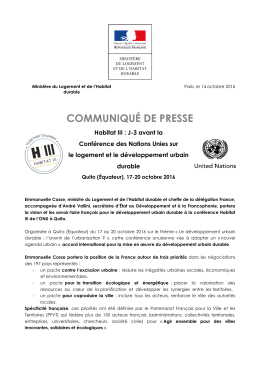 Habitat III - Ministère du Logement et de l`Habitat durable