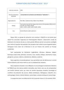 formations doctorales 2016 - 2017