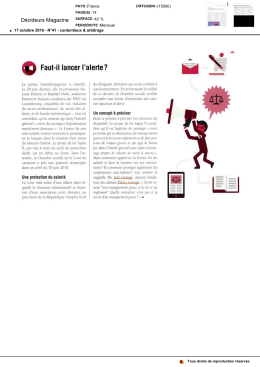 Faut-il lancer l`alerte?