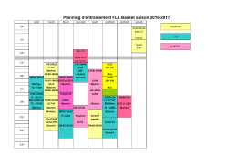 Planning d`entrainement FLL Basket 2016-2017