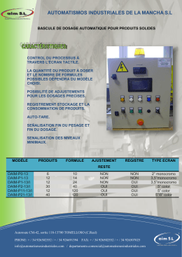 Catalogue doseur - Automatismos Industriales de la Mancha SL
