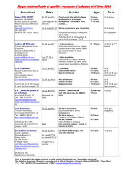 Stages socio-culturels et sportifs culturels et sportifs