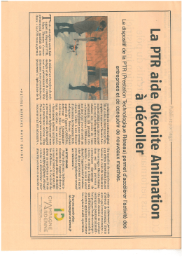 Page 1 La PTR aide Okenite Animation &agrave; d&eacute;coller Le dispositif de la
