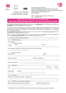 Taxes sur les véhicules non automatisés DÉCLARATION