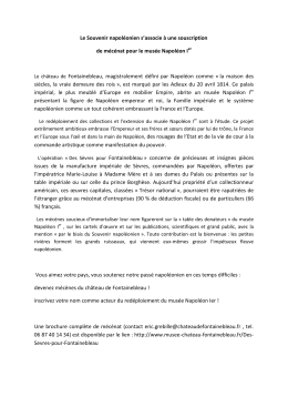 Le Souvenir napoléonien s`associe à la souscription