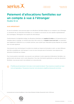 Paiement d`allocations familiales sur un compte à vue à l