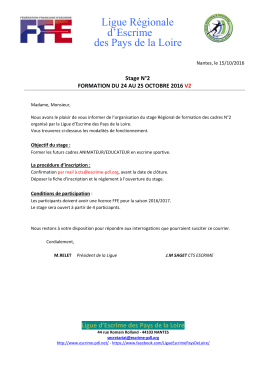 Ligue R&eacute;gionale d`Escrime des Pays de la Loire