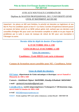 AVIS ACCES M2